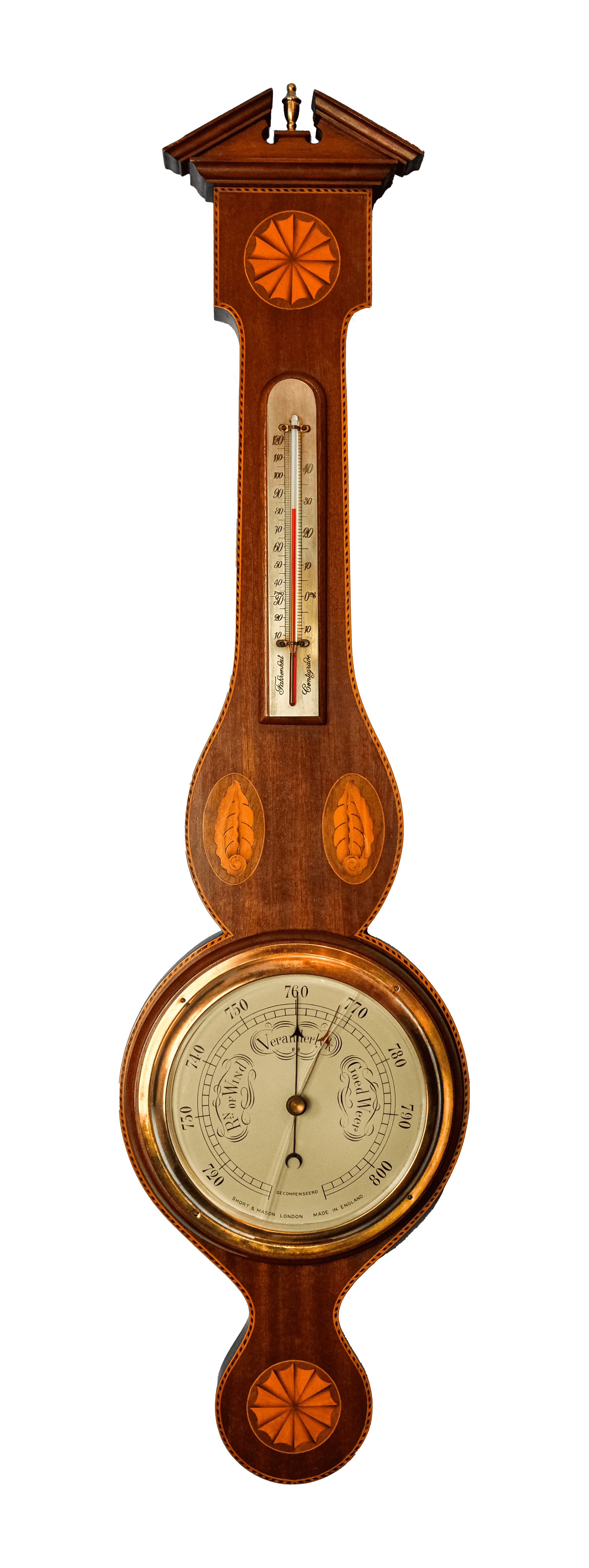 Mahogany Aneroid Banjo Barometer