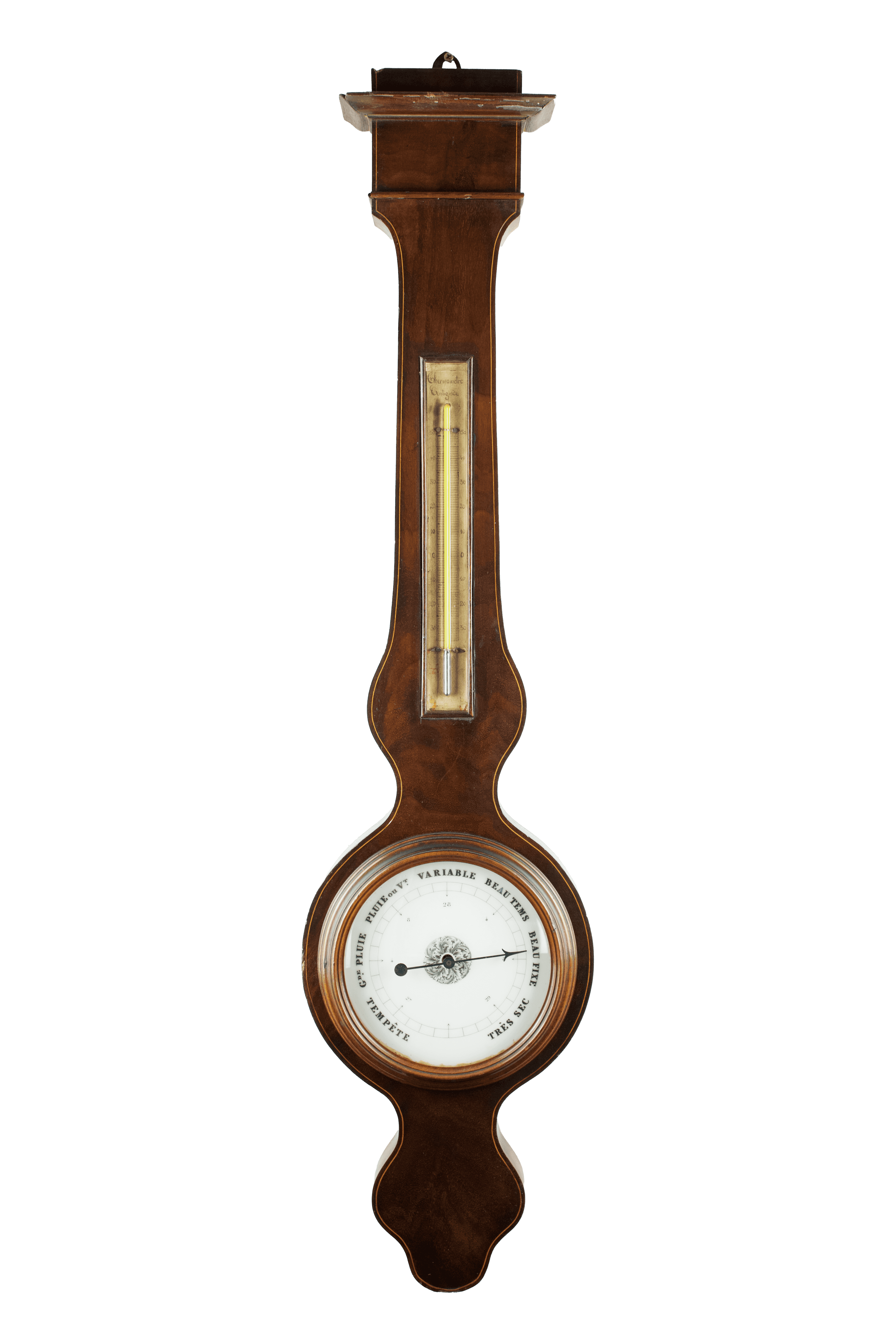 Flame-mahogany 6-inch dial Wheel Barometer