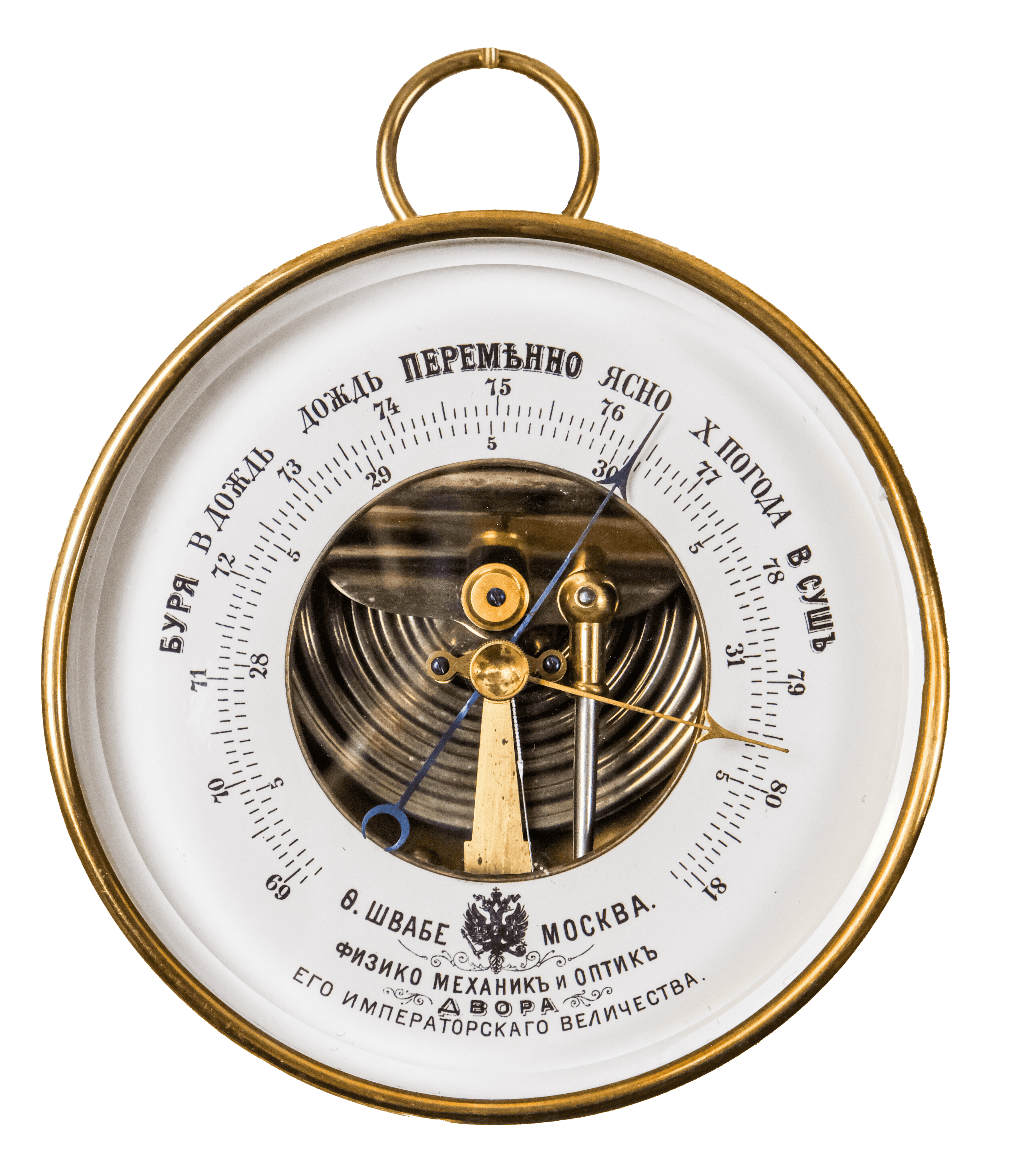 Imperial Russia Brass Case Barometer