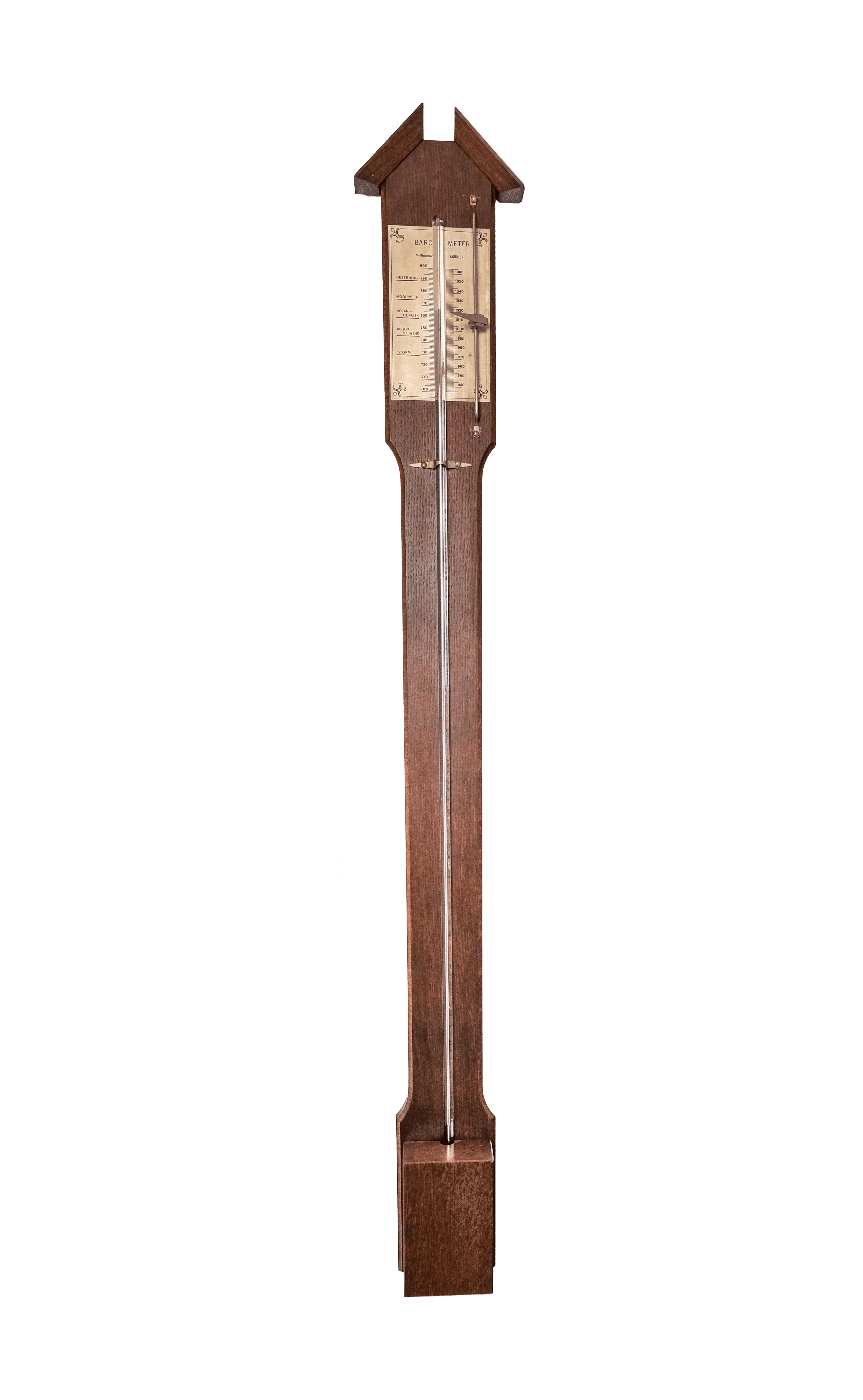 Dutch oak stick barometer