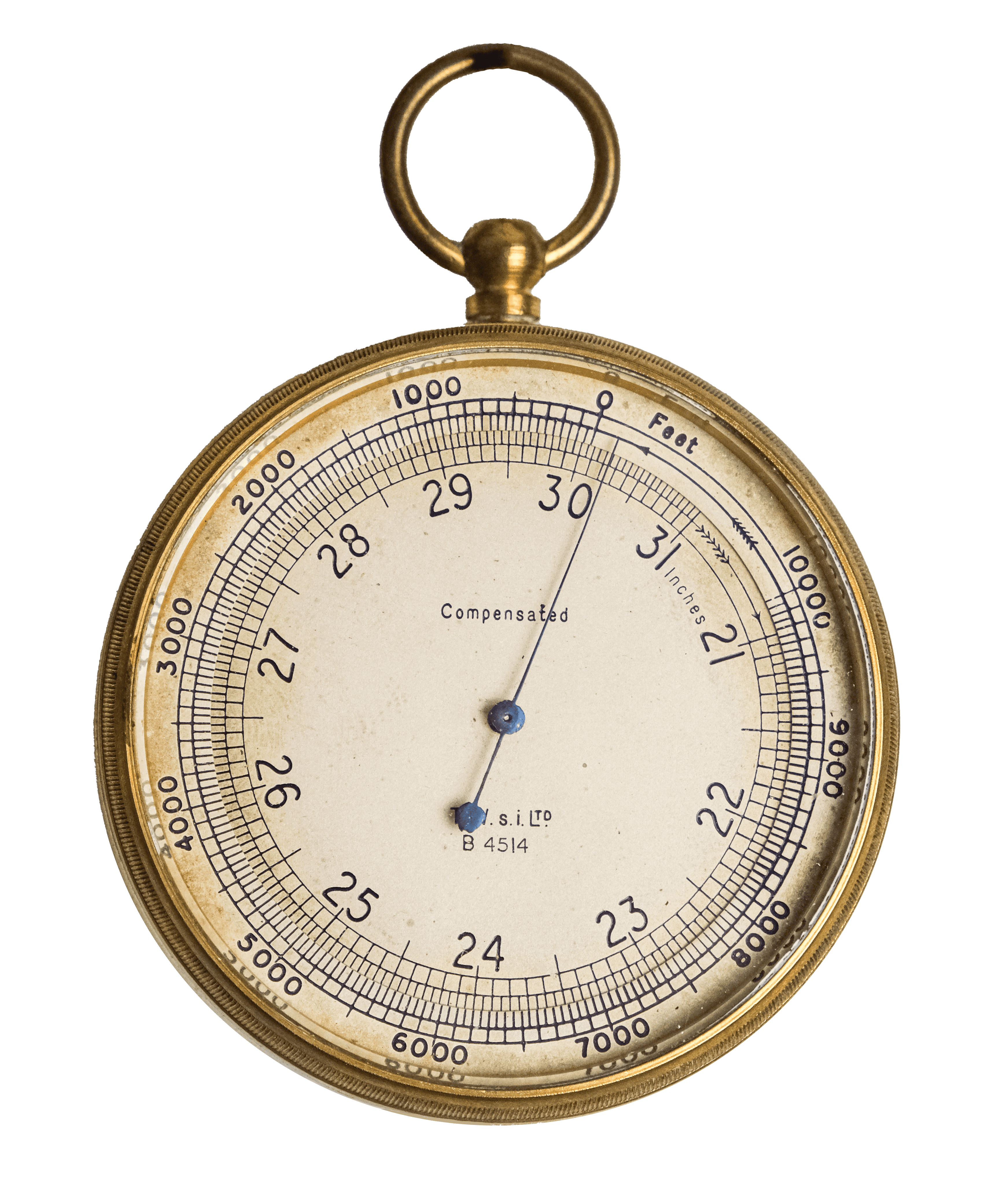 Military pocket aneroid barometer