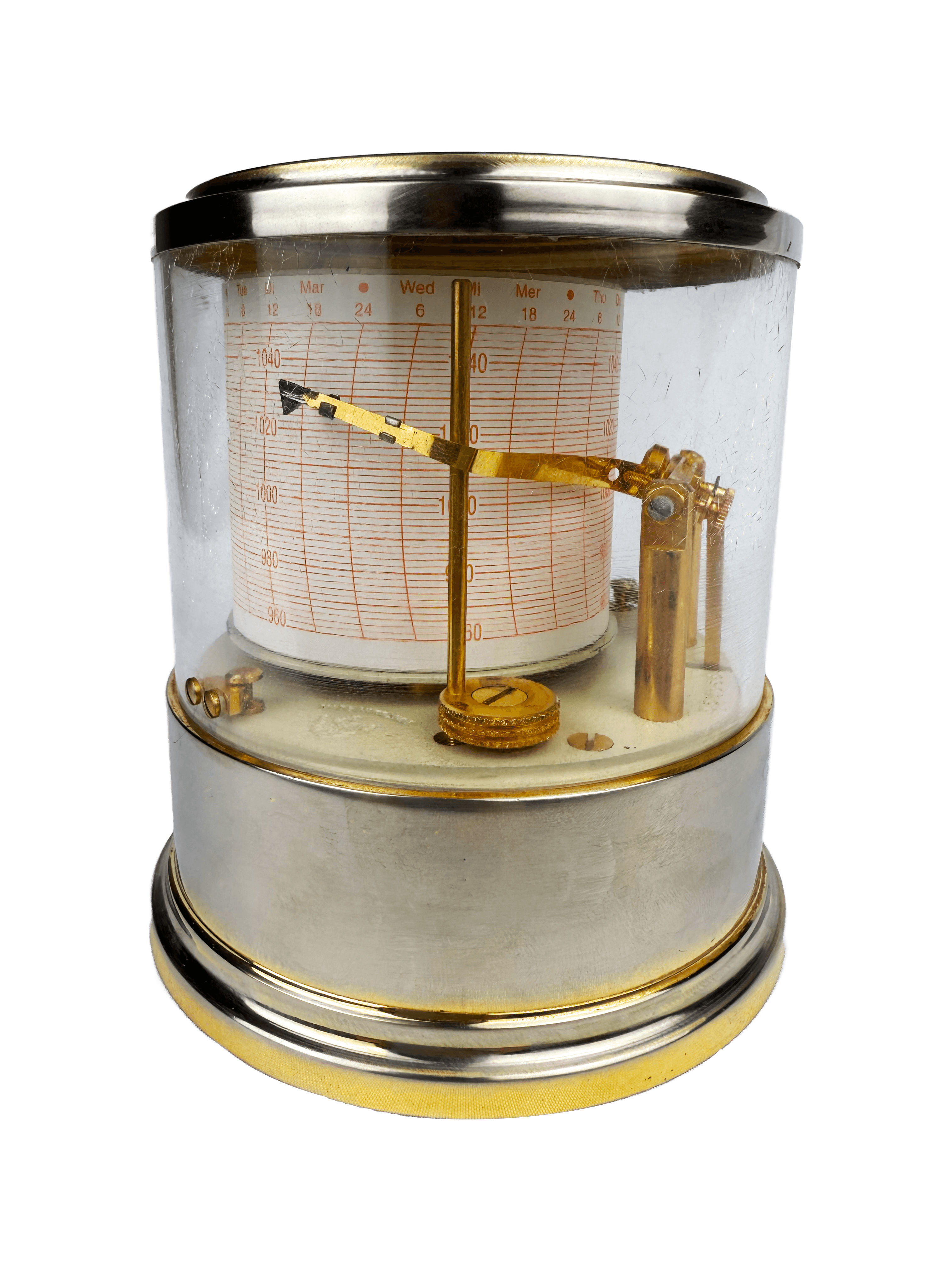 Glass Dome Cylindrical Barograph