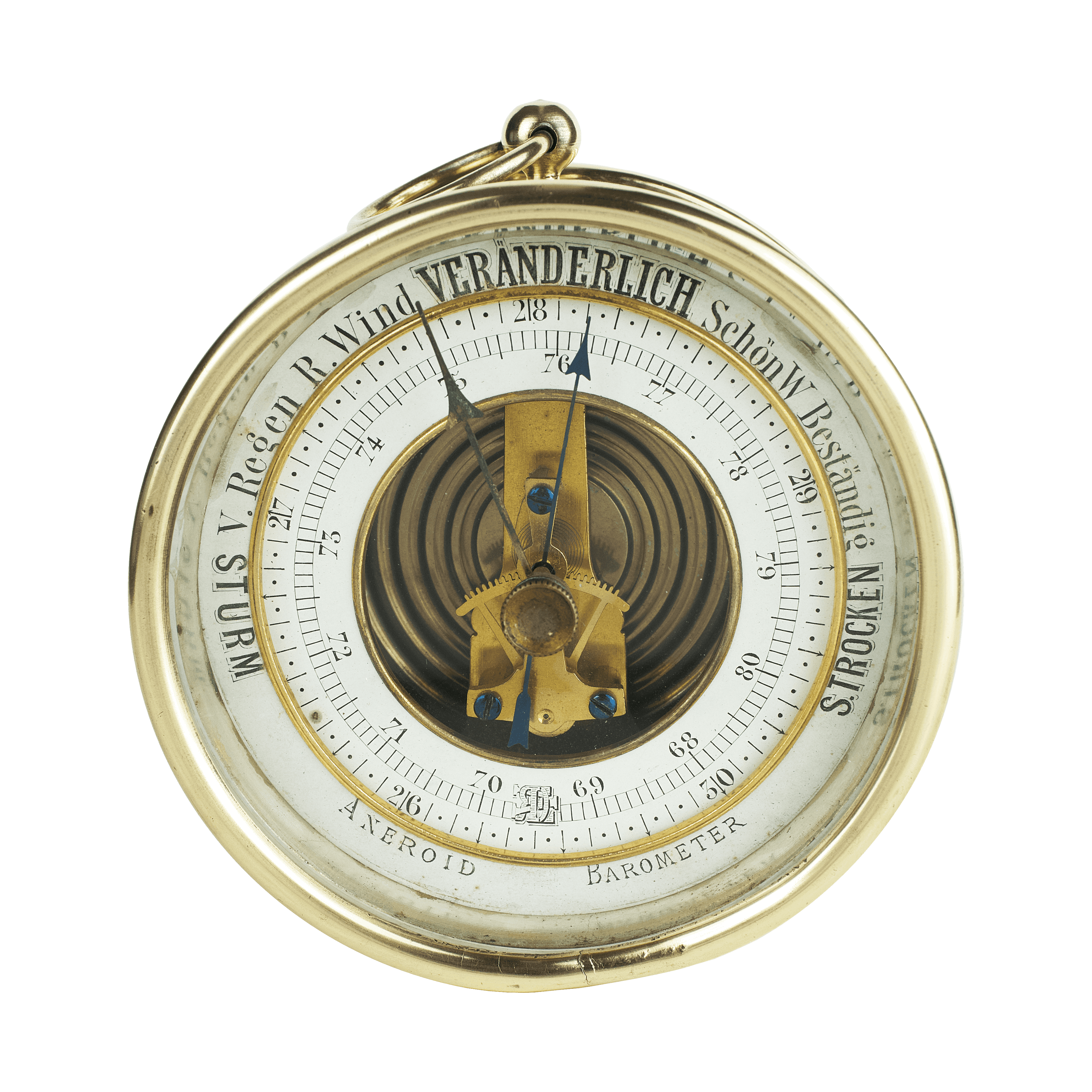 Rack-and-pinion desk barometer