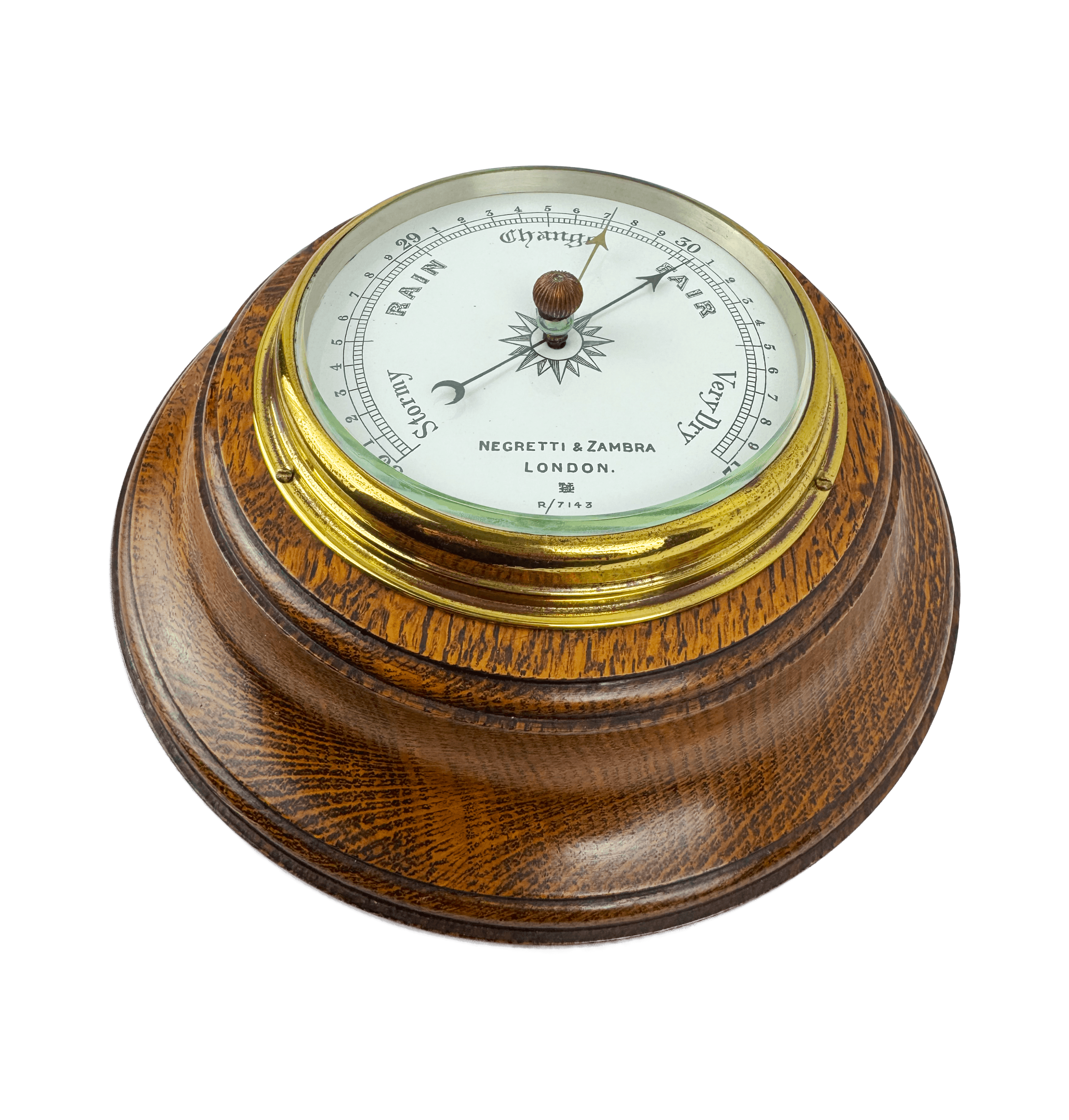 Traditional oak frame barometer