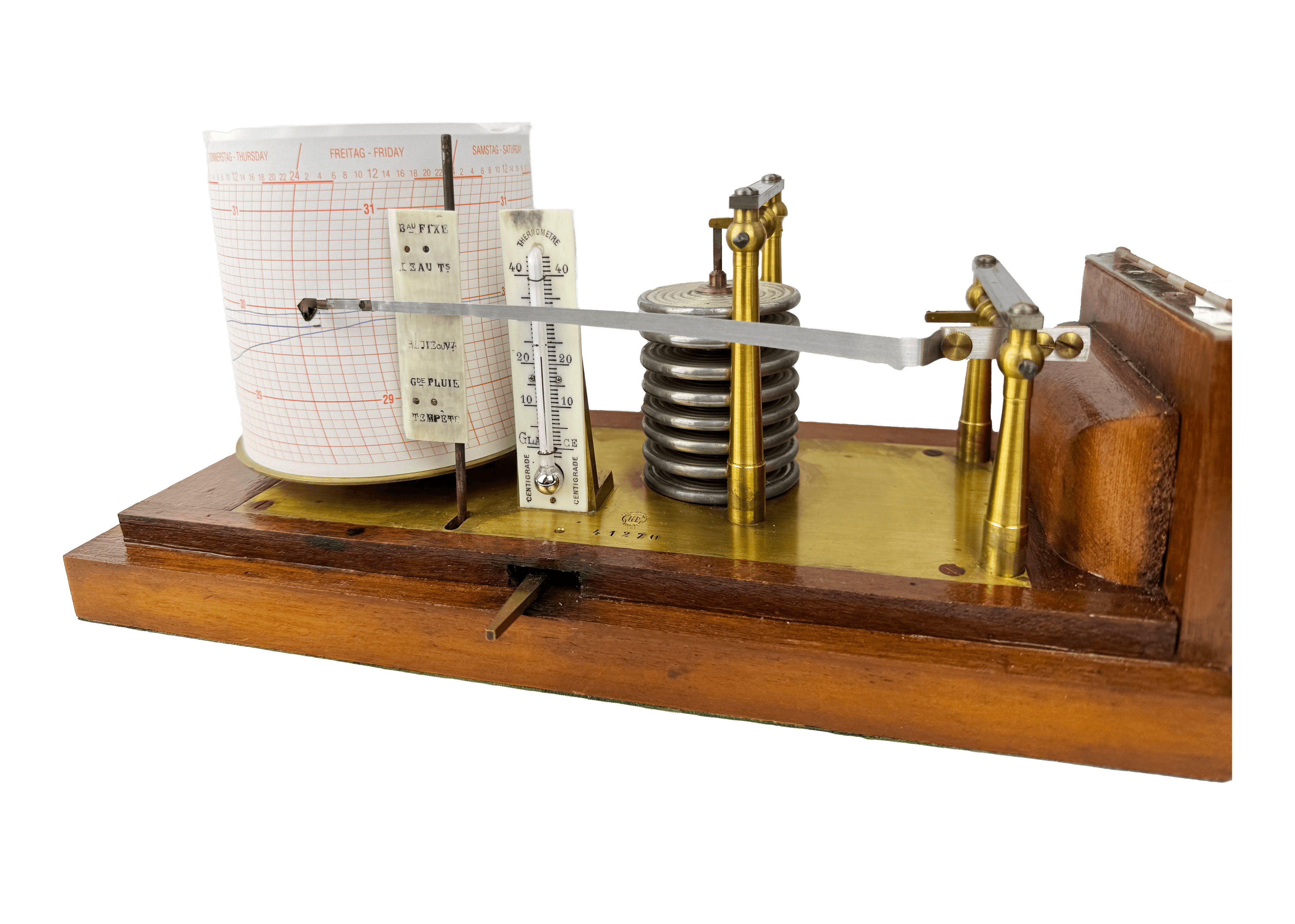 Large oak barograph