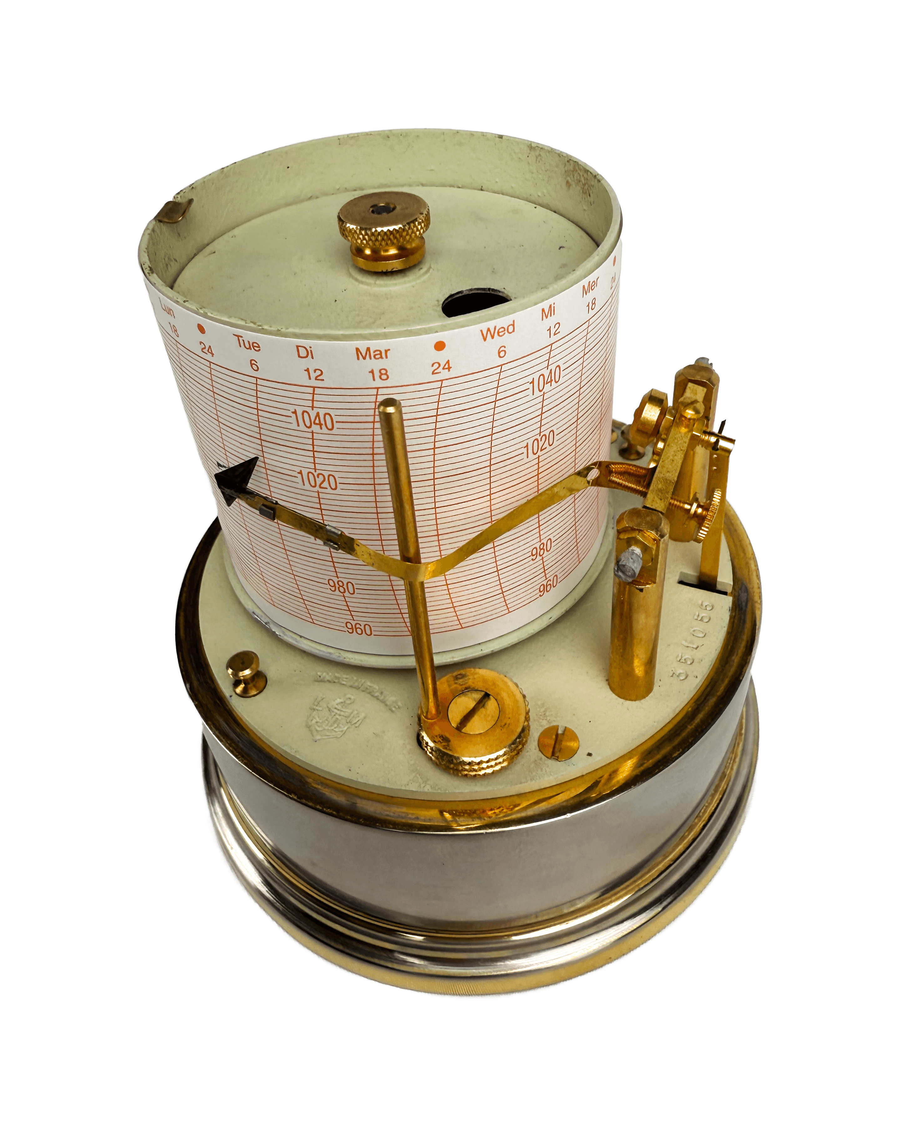 Glass Dome Cylindrical Barograph