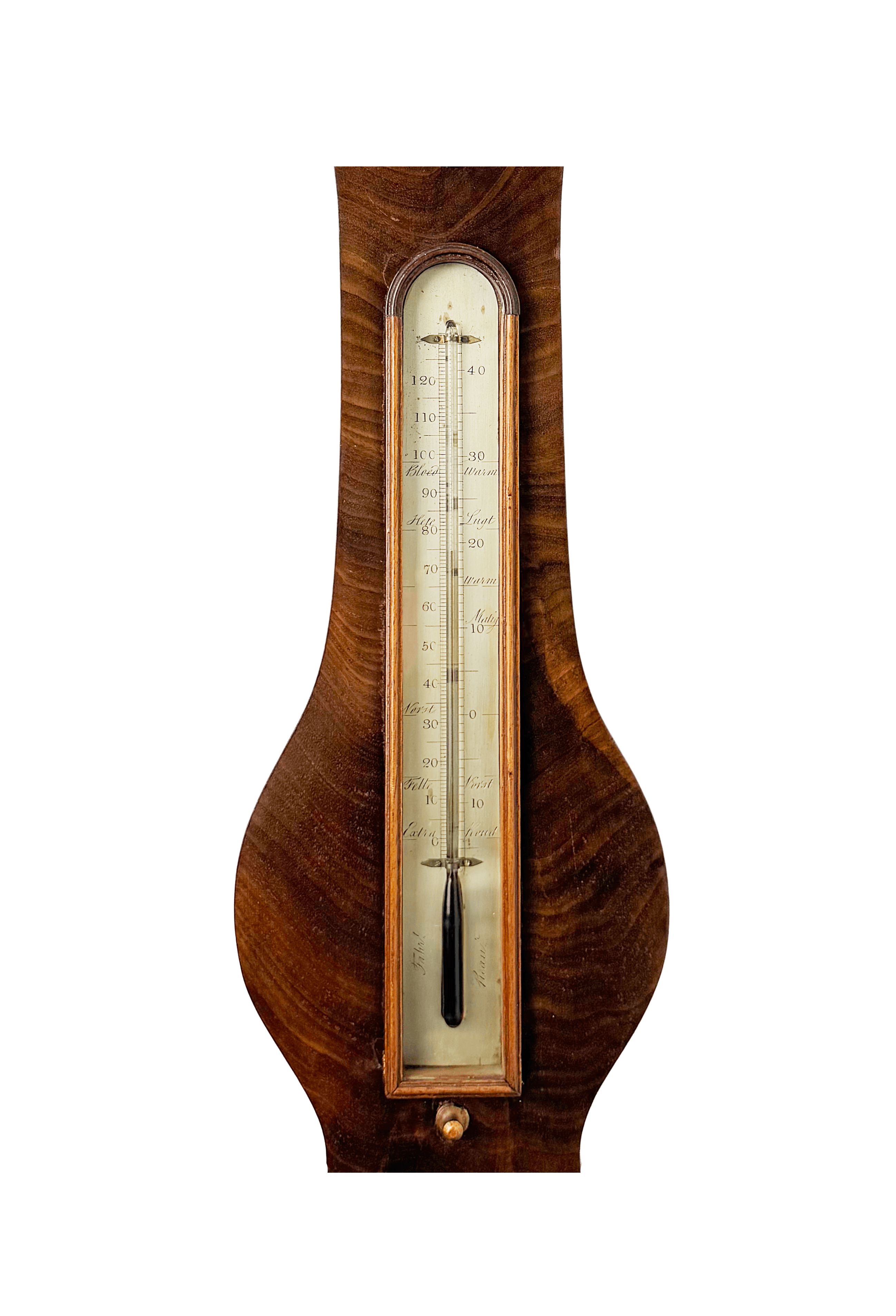 Dutch mahogany wheel barometer