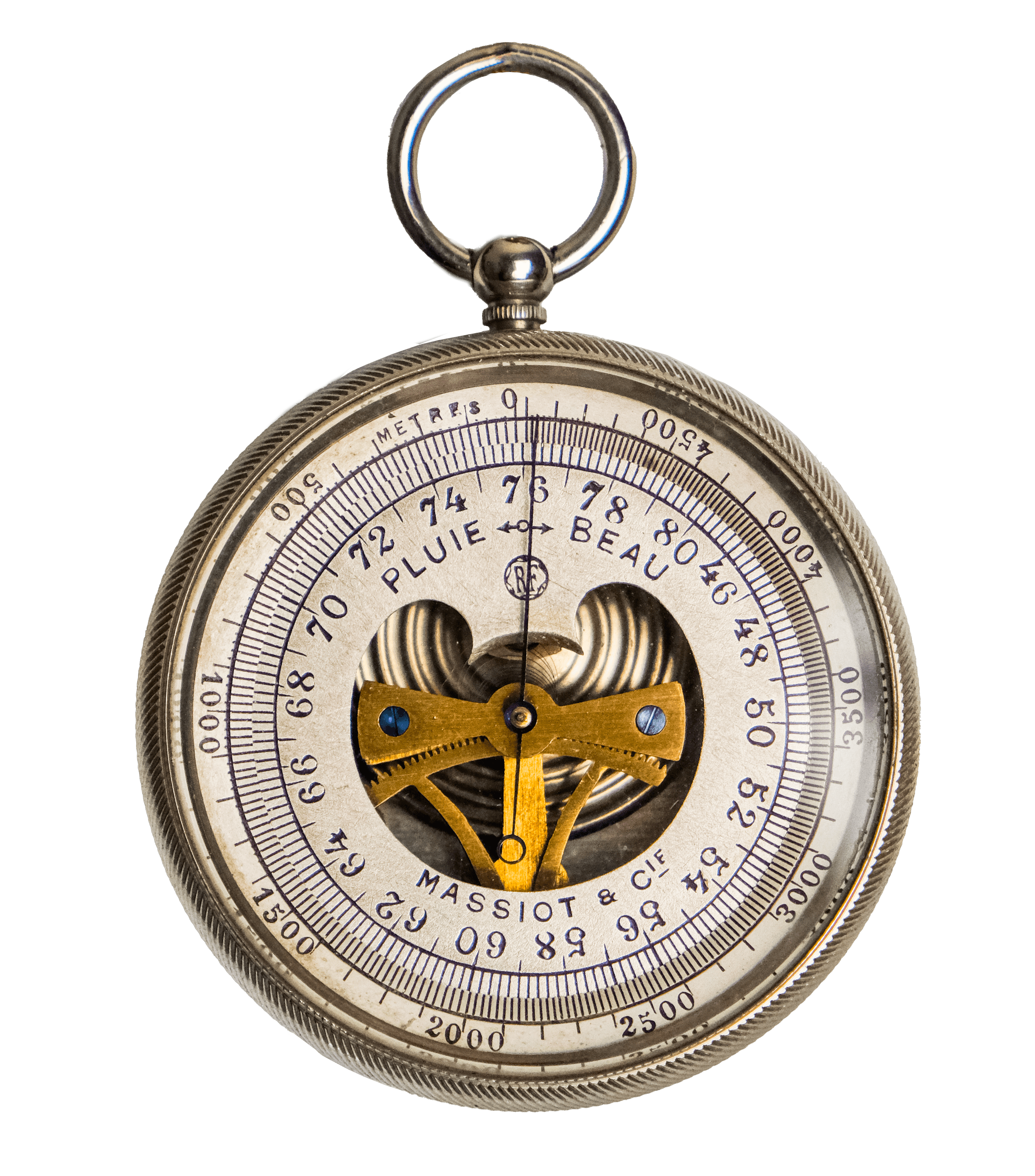 Pocket nickel plated barometer