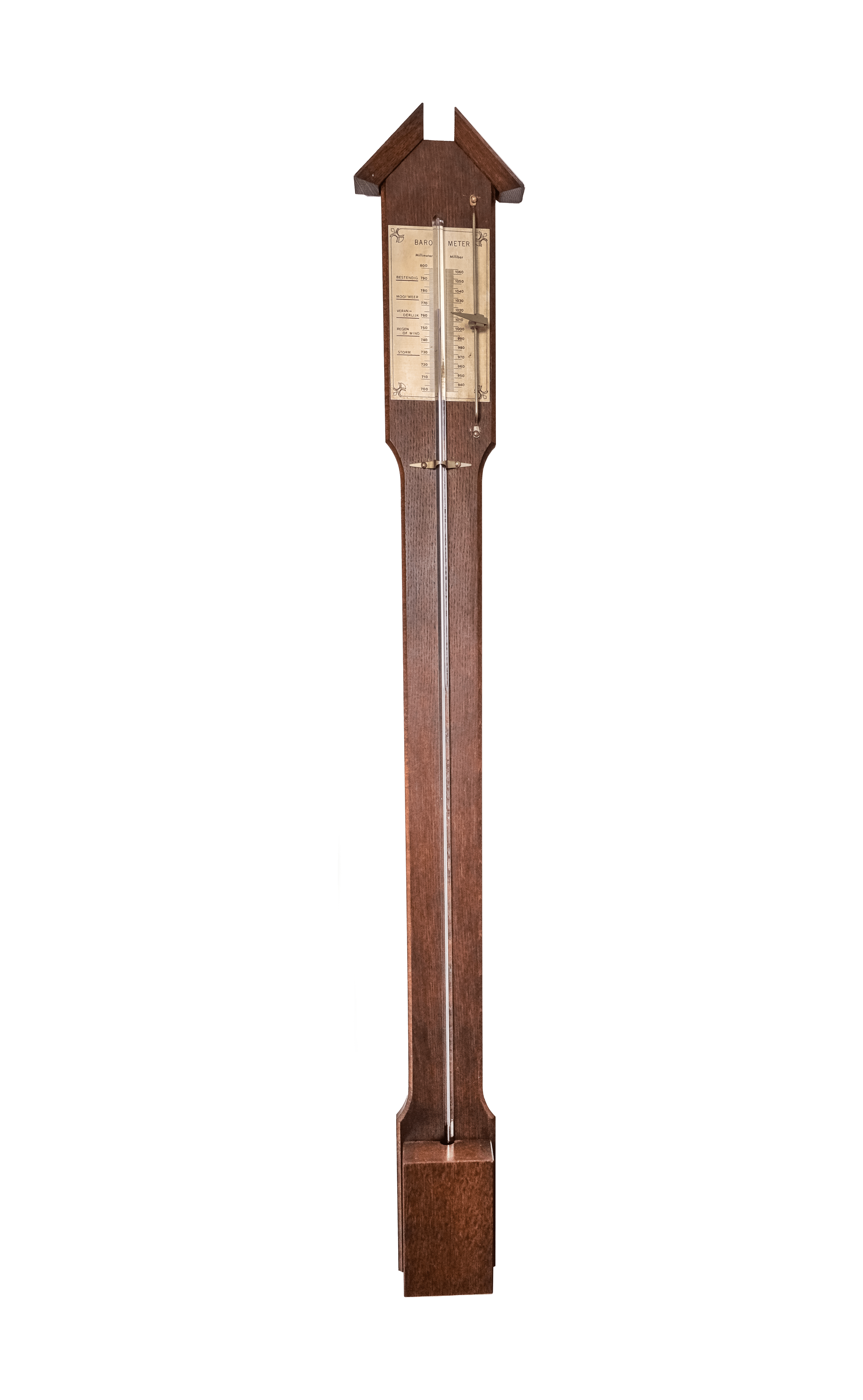 Dutch oak stick barometer