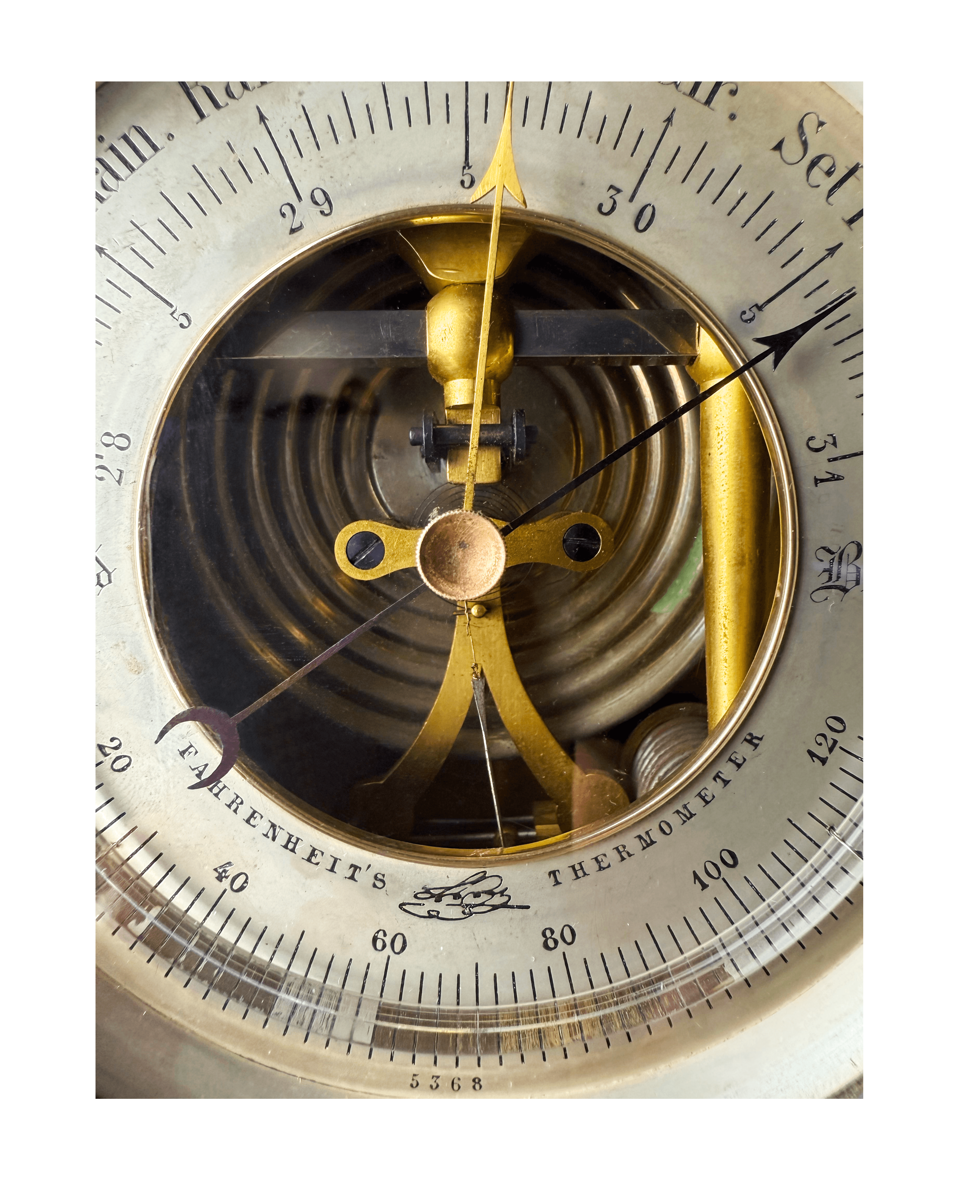 Breguet barometer on a wooden stand