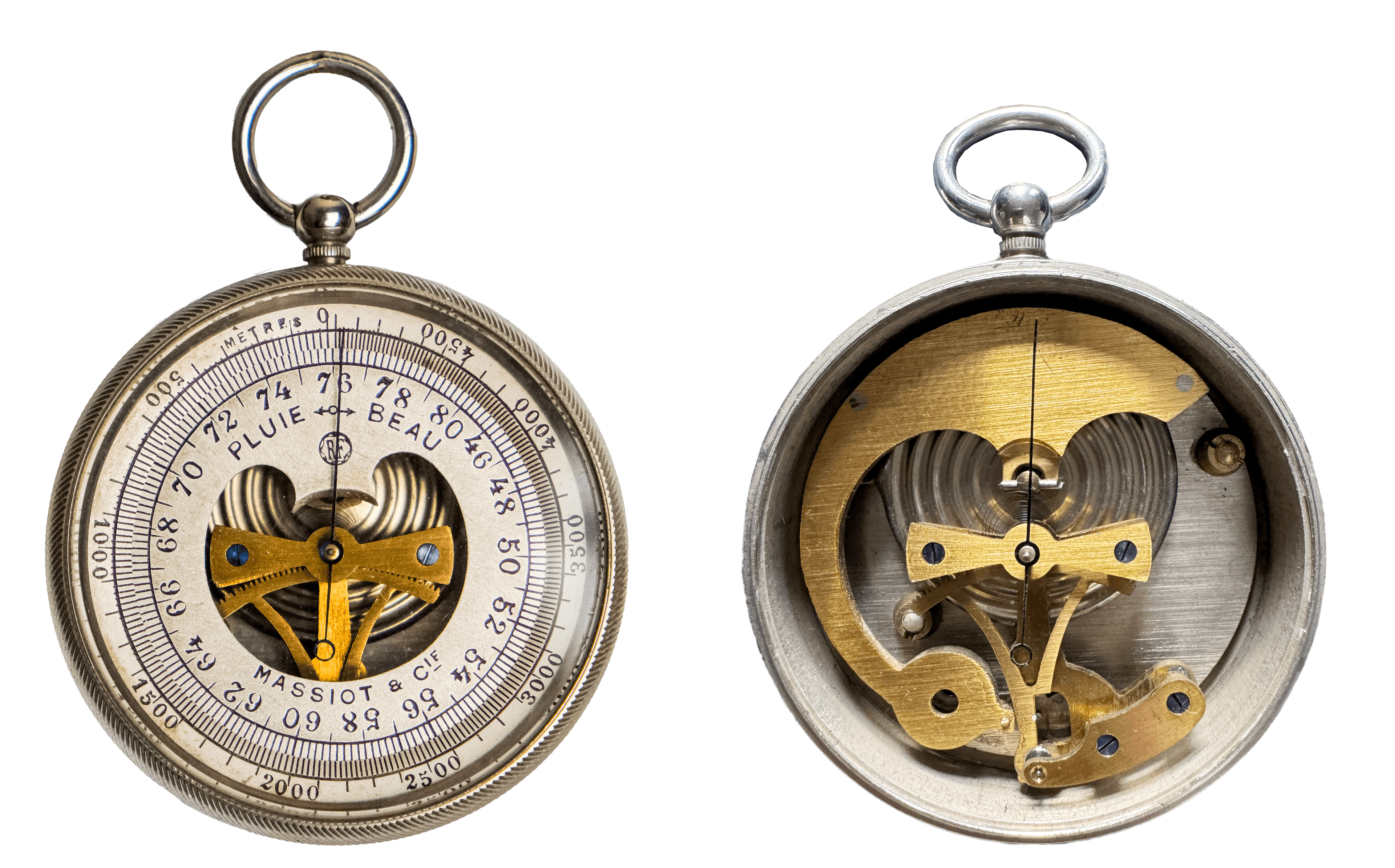 Pocket nickel plated barometer