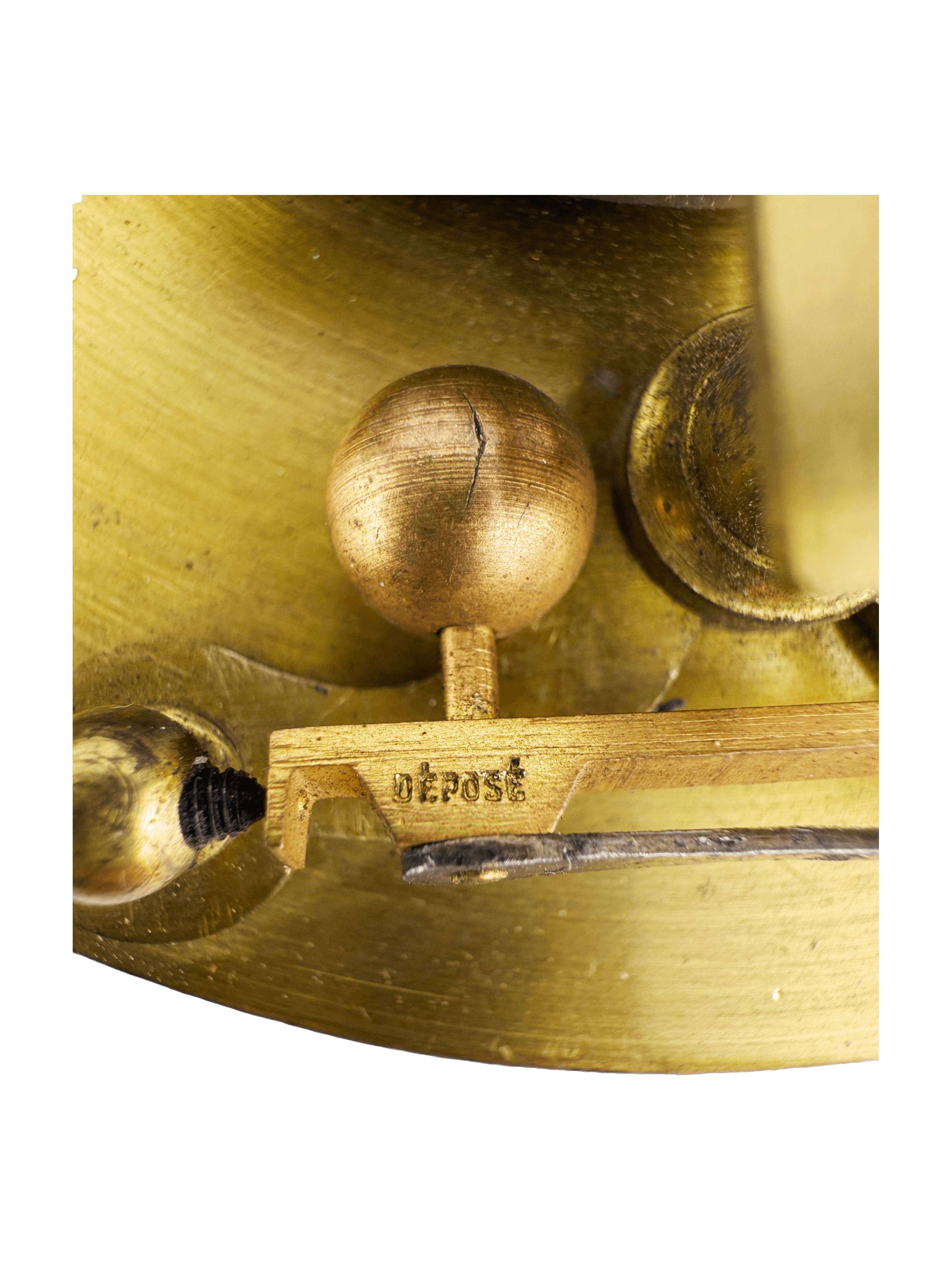 Hanging brass-cased barometer