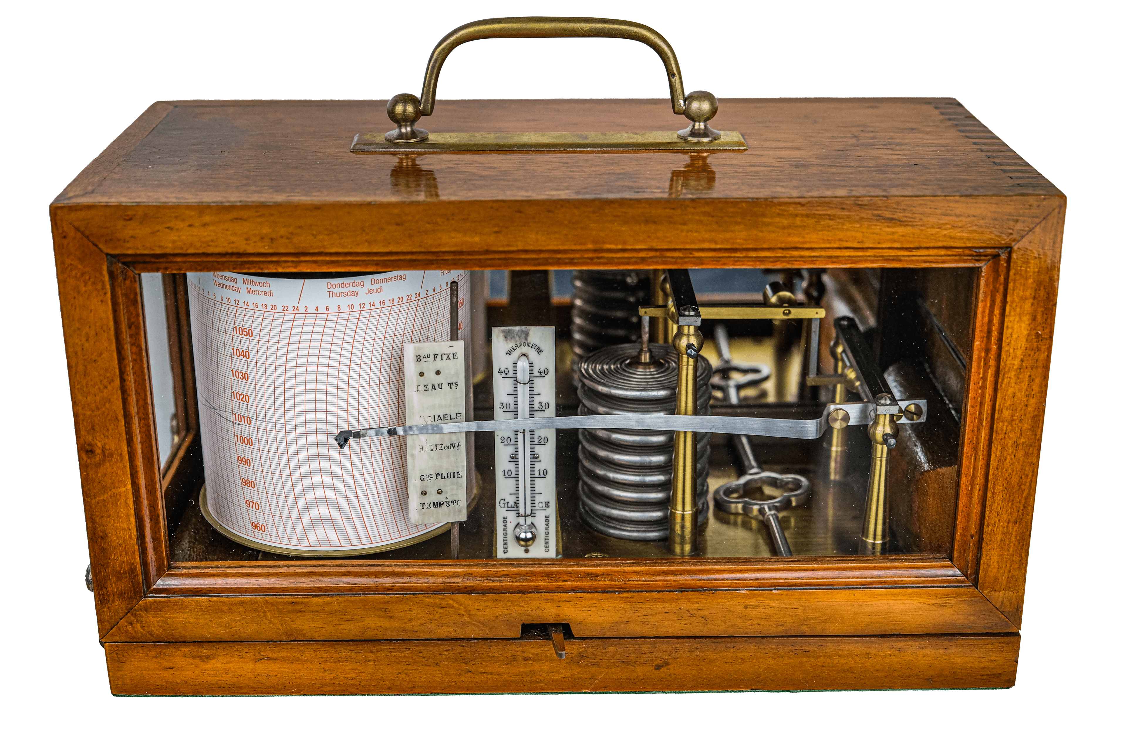 Large oak barograph