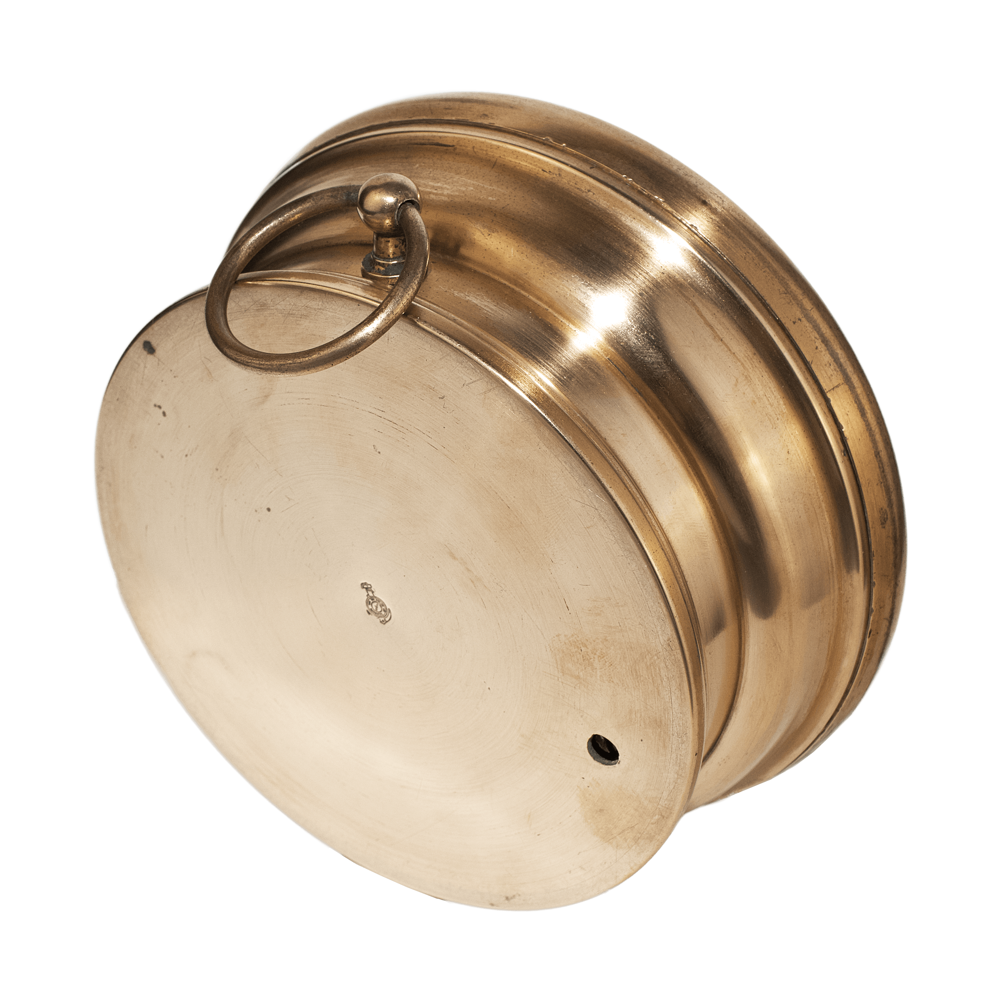 Hanging brass-cased barometer