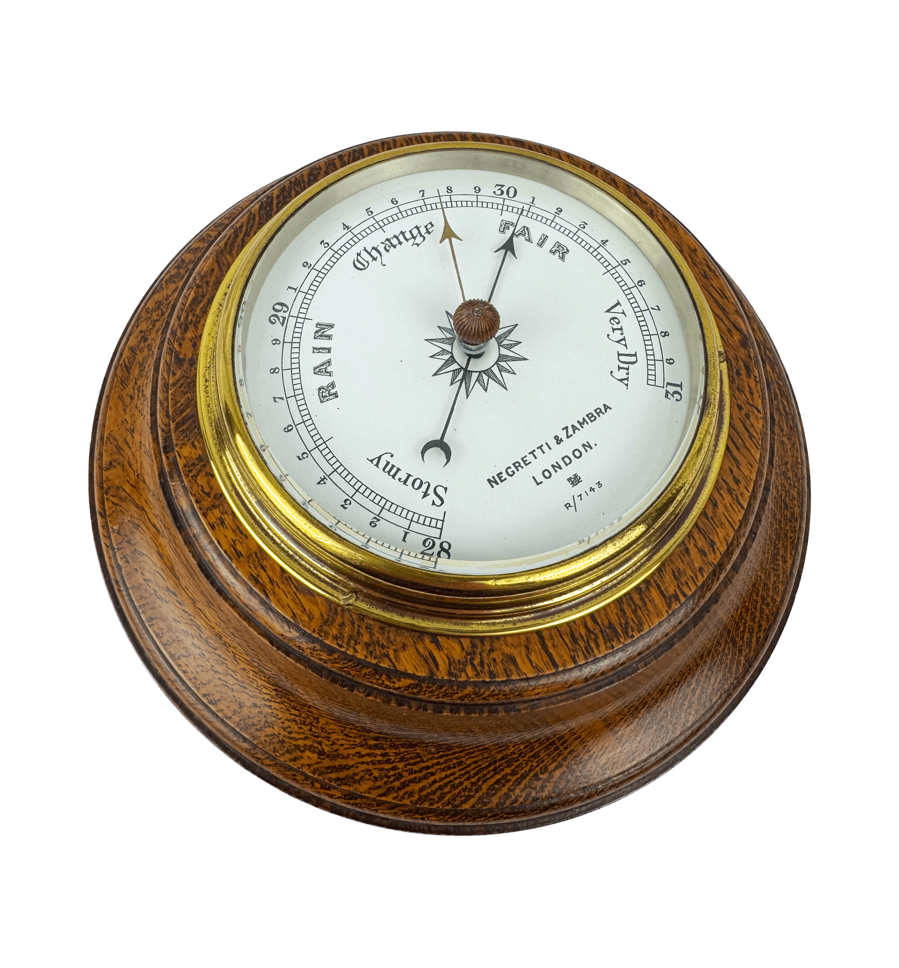 Traditional oak frame barometer