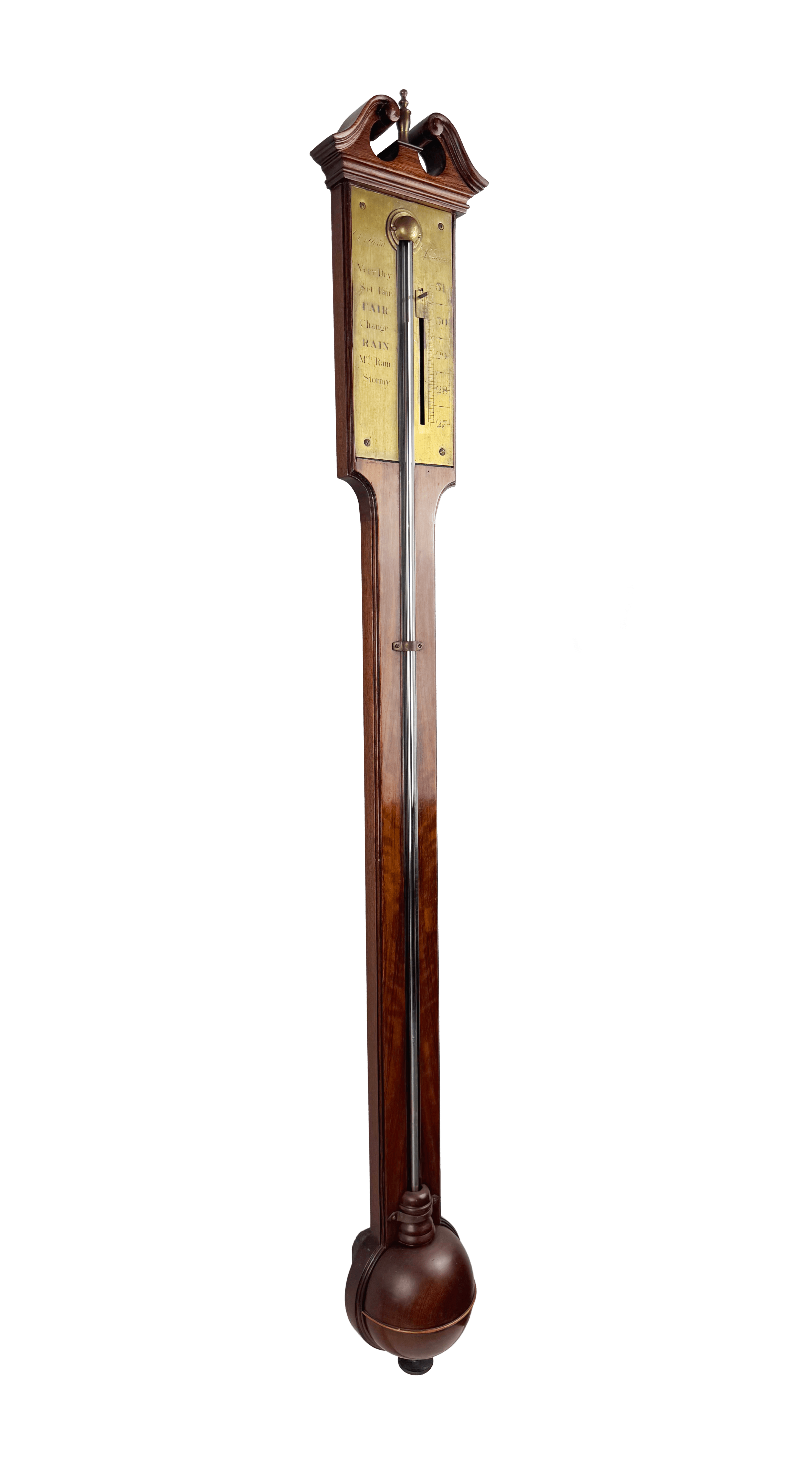 George III mahogany stick barometer