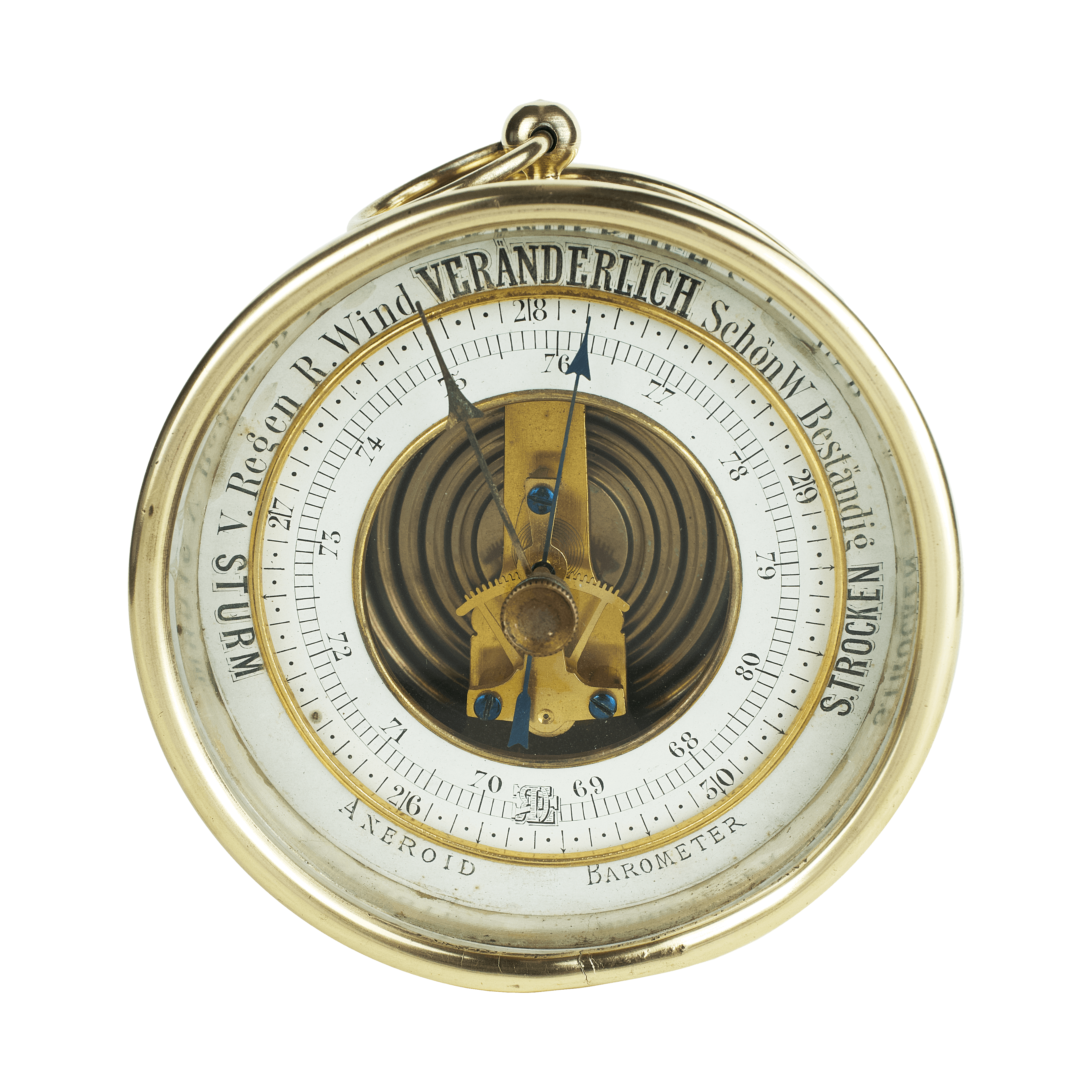 Rack-and-pinion desk barometer