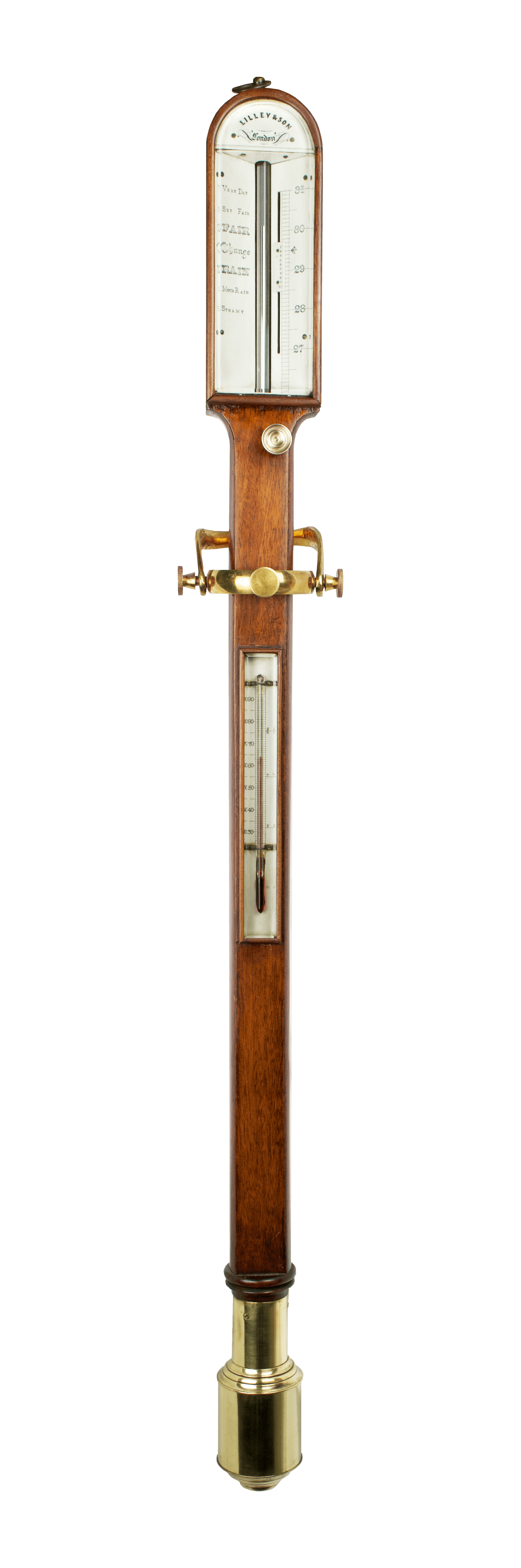 Mahogany Marine Barometer