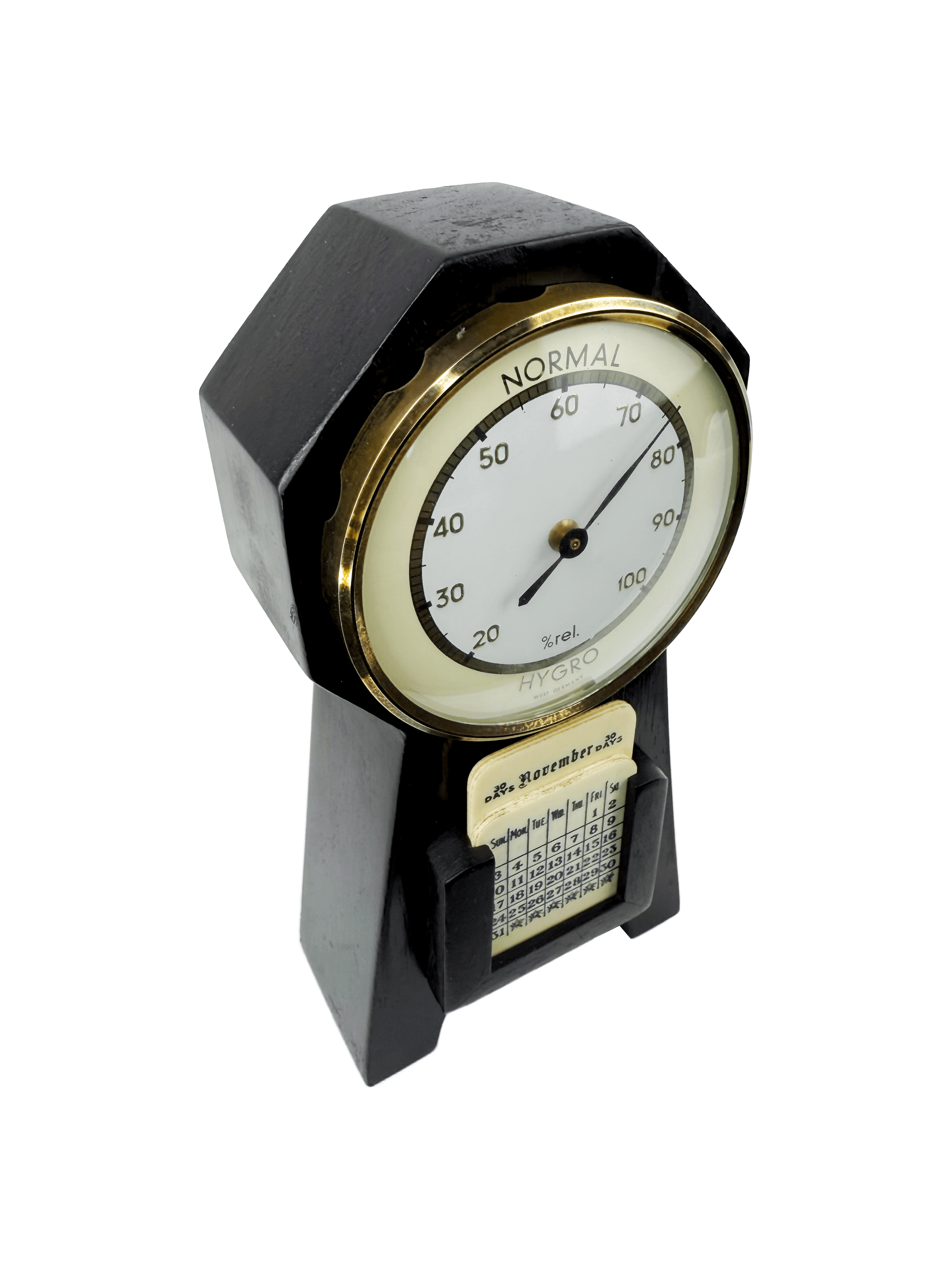 Art Deco Perpetual Calendar with Hygrometer