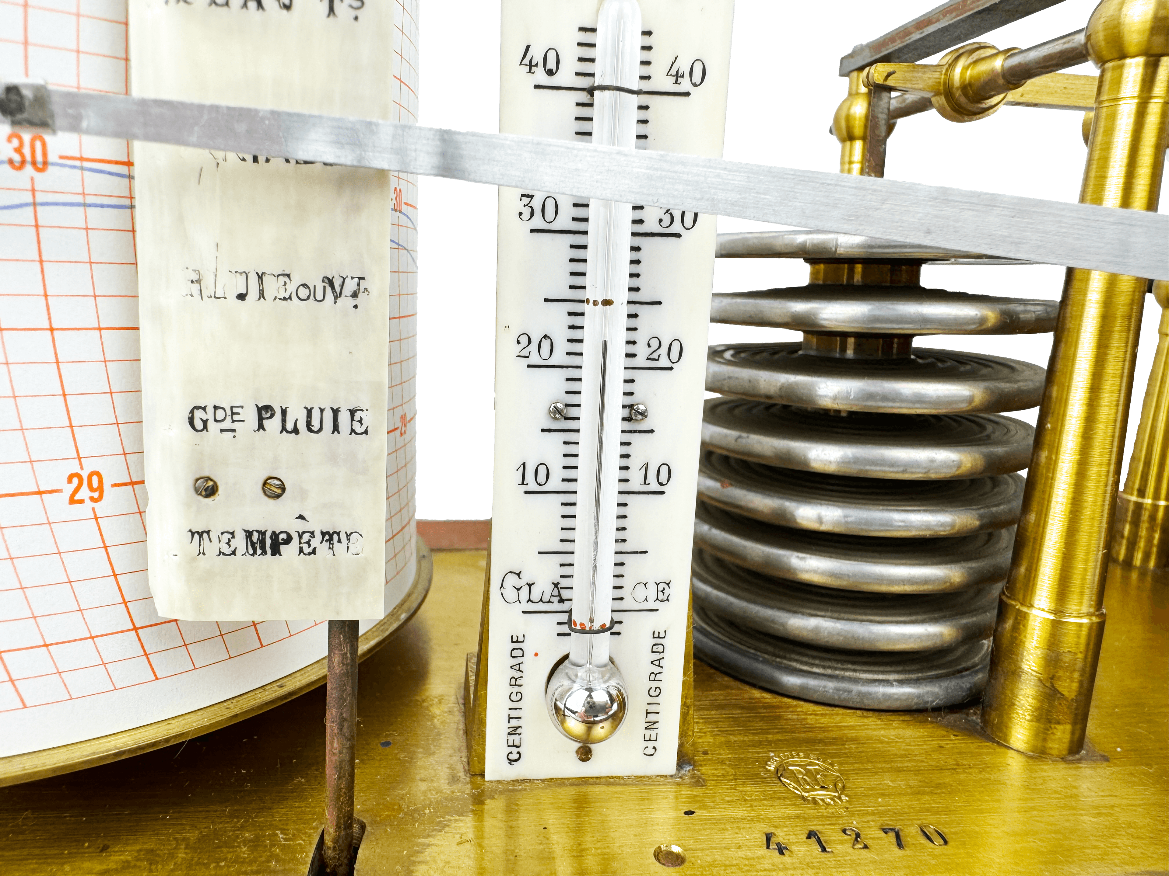 Large oak barograph