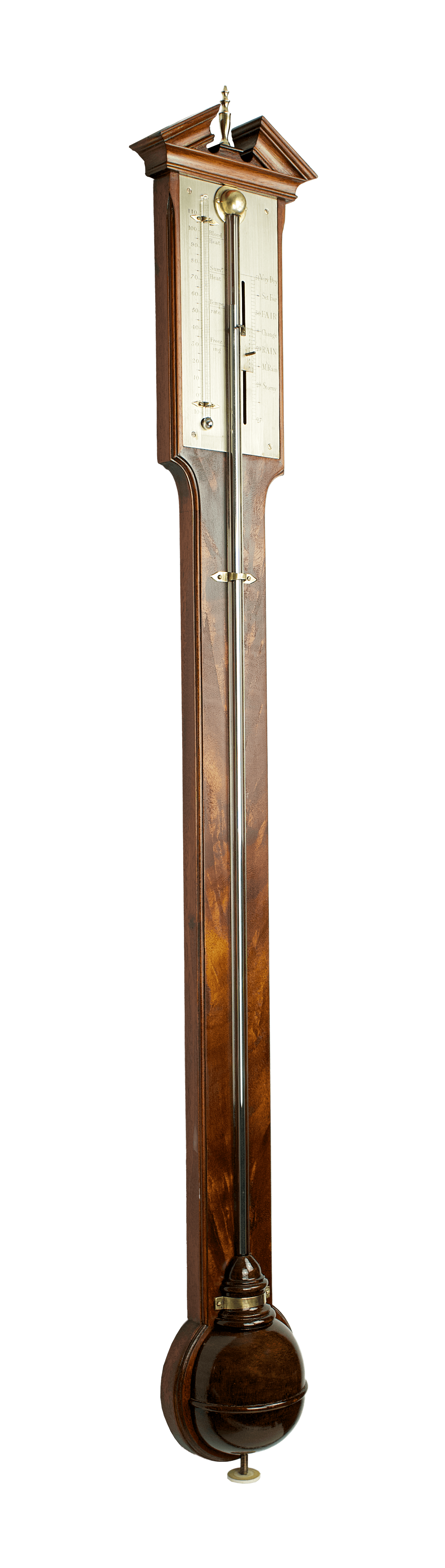 Flame-mahogany stick barometer