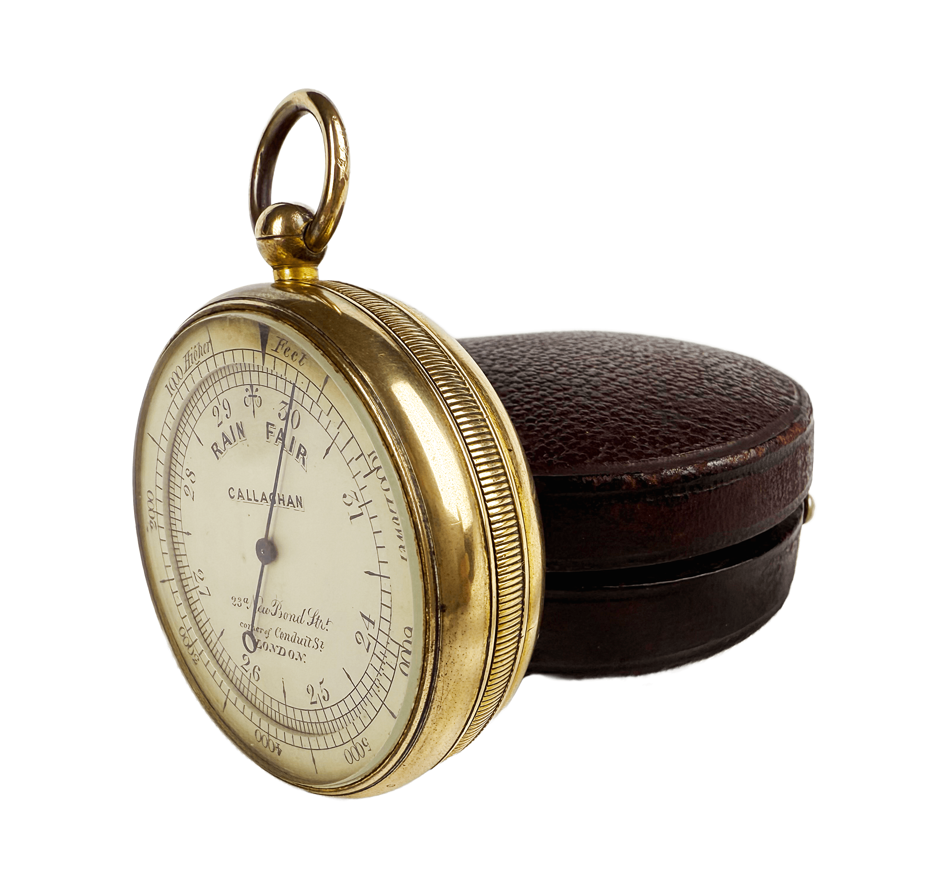 Traveler’s Barometer in a leather case