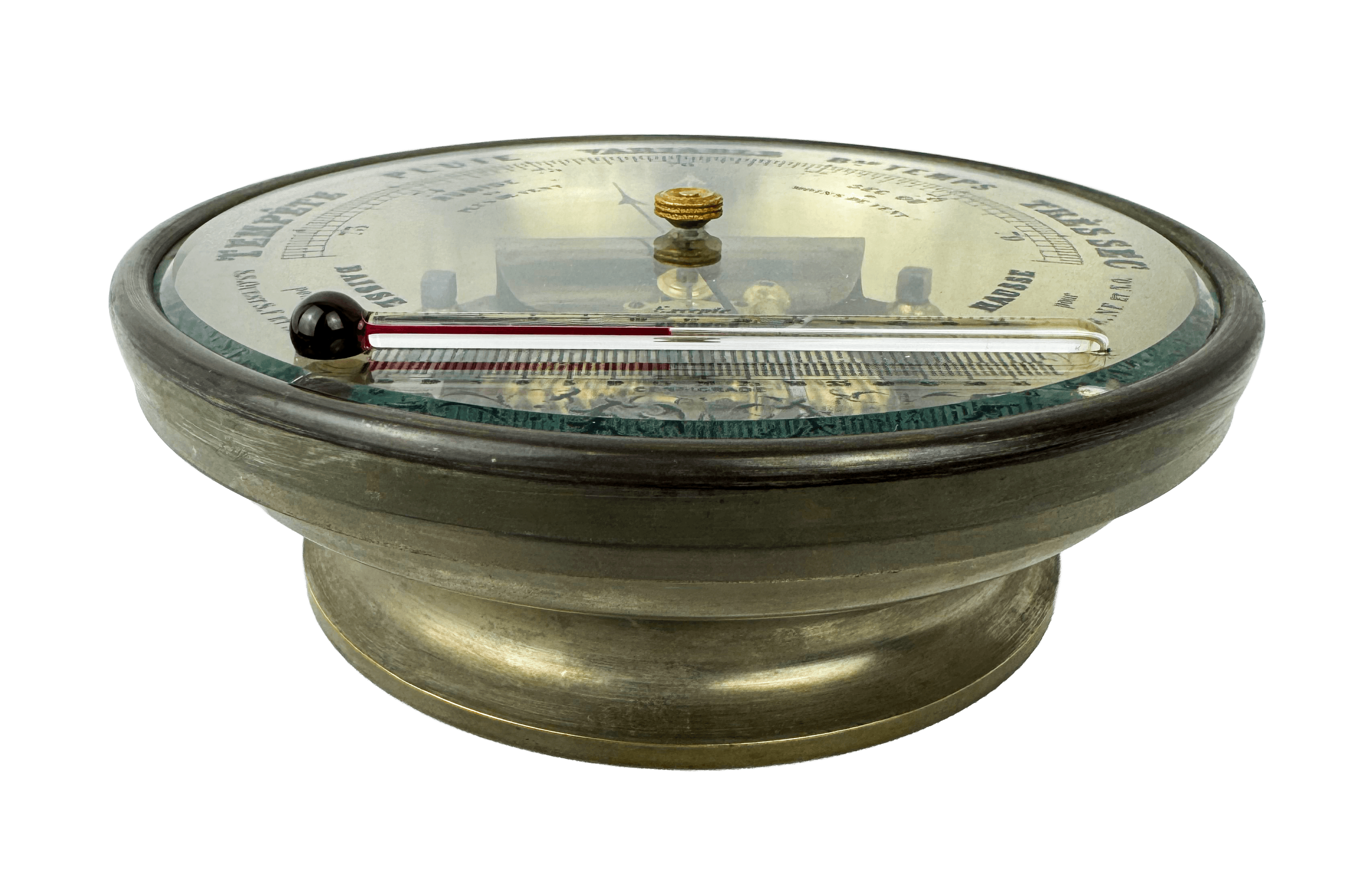 German silver case marine barometer