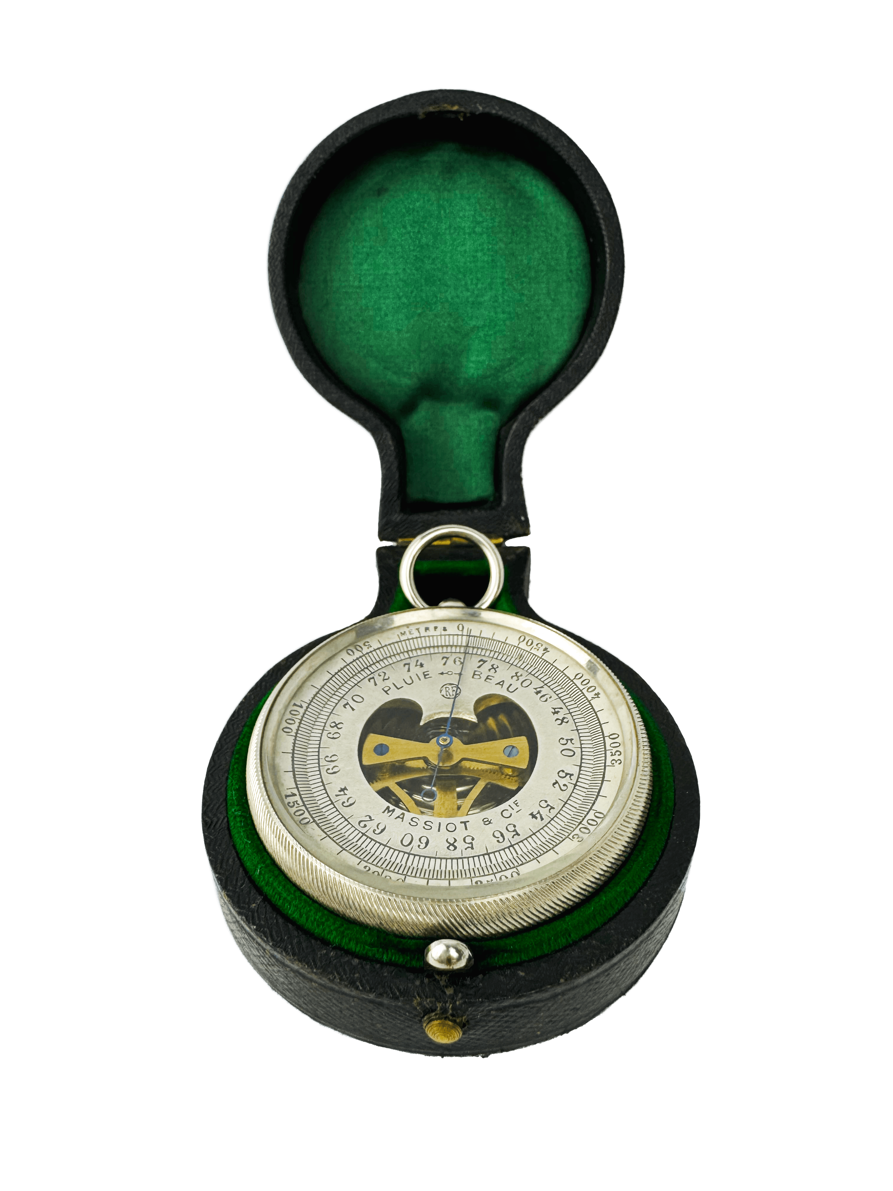 Pocket nickel plated barometer