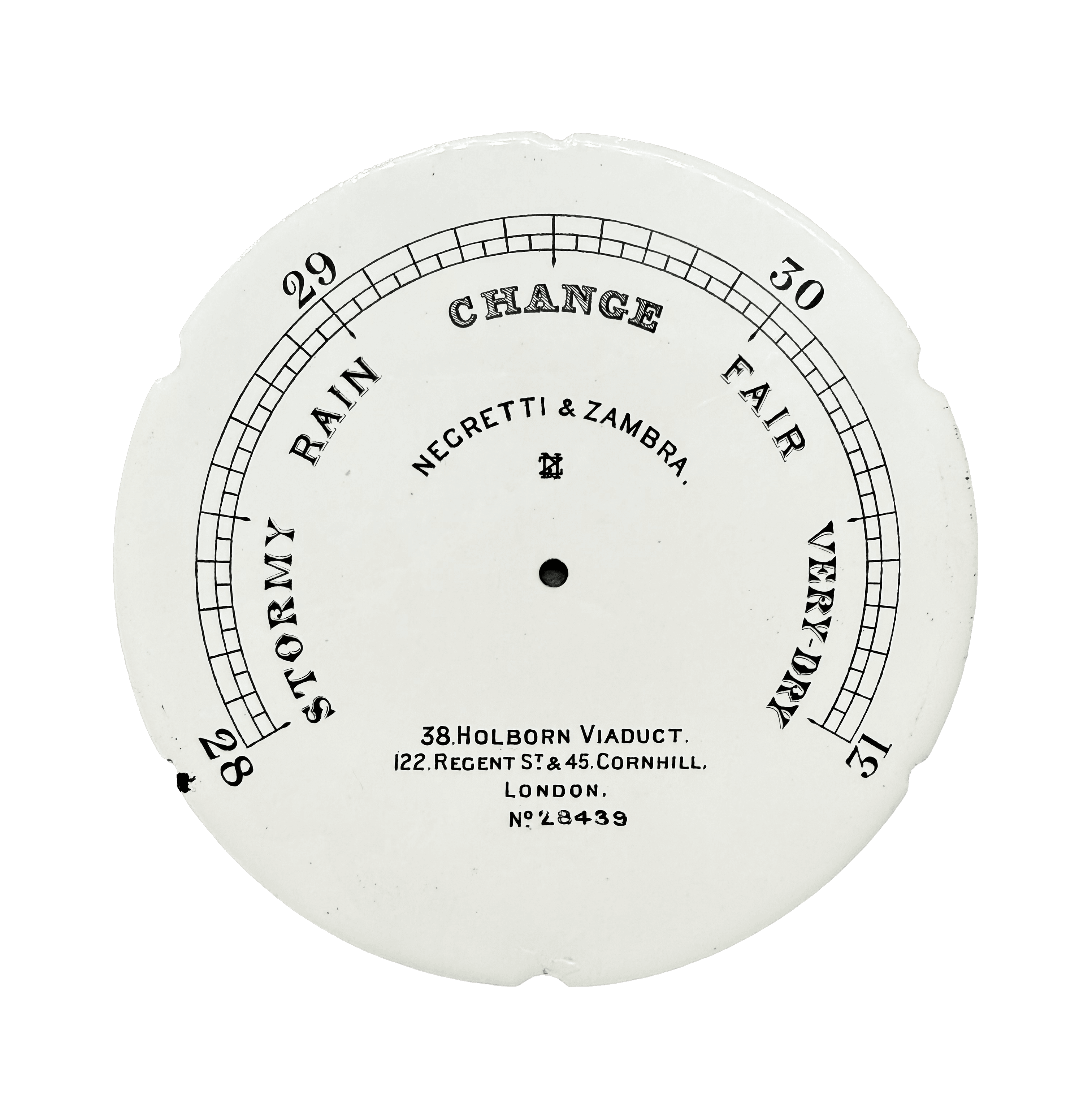 Carved oak English wall-mounted barometer