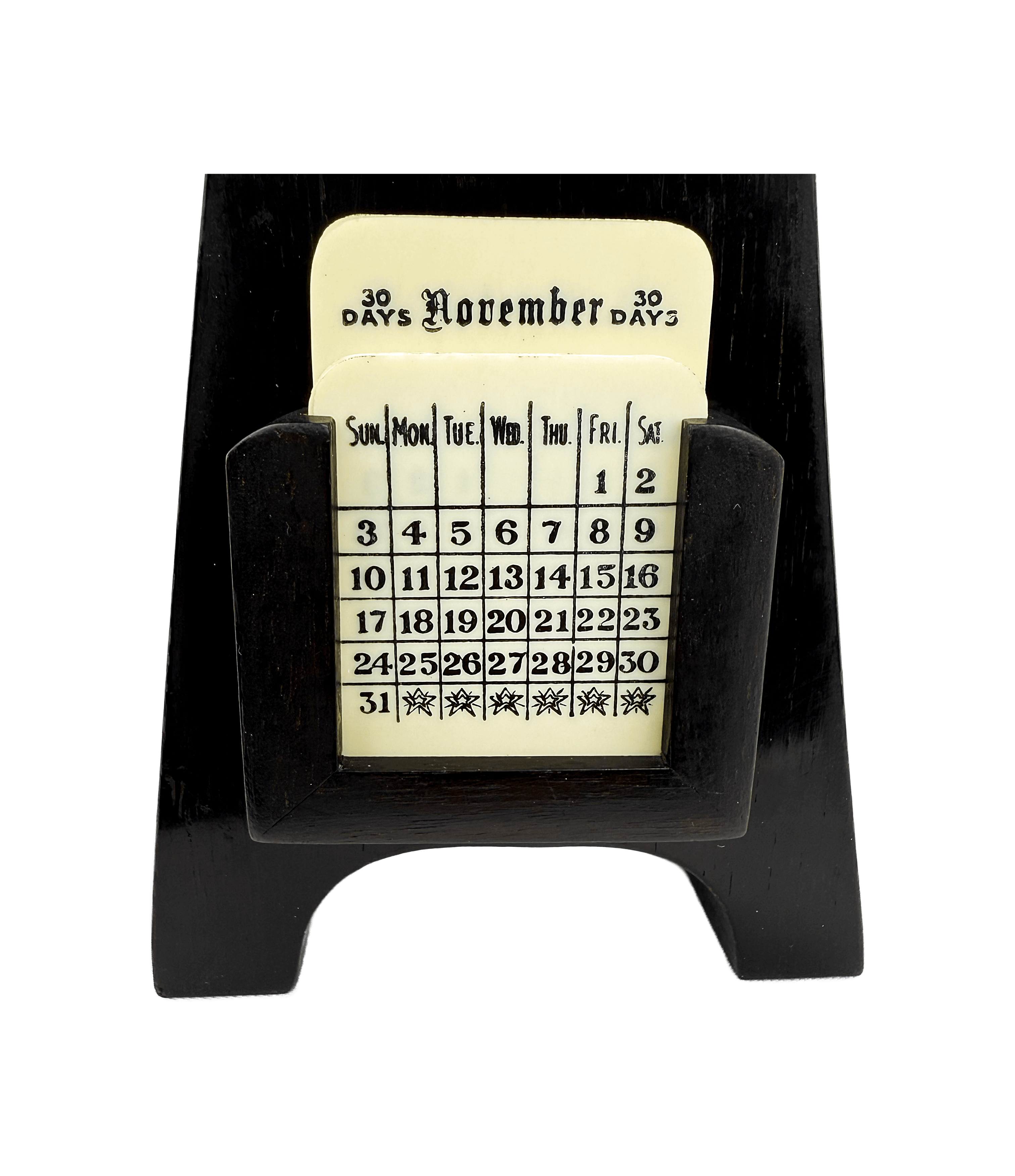 Art Deco Perpetual Calendar with Hygrometer